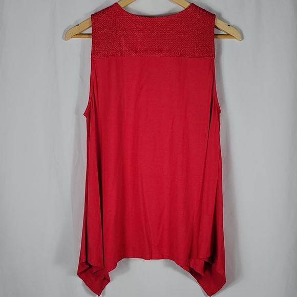 Adrianna Papel | Red Sleeveless Flowy Tank Top - Picture 8 of 8